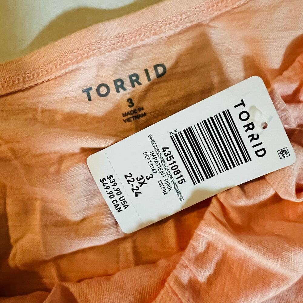 Torrid Blush Short Sleeve Babydoll Top Size 3X NWT - Picture 4 of 7
